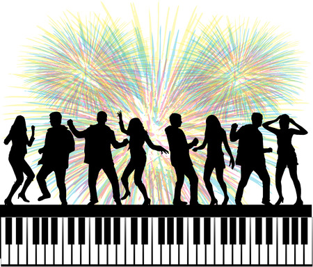 Dancing silhouettesのイラスト素材