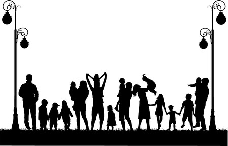 Family silhouettesのイラスト素材