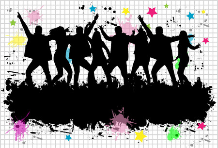 Dancing silhouettesのイラスト素材