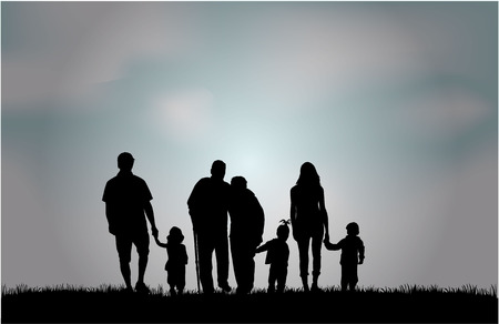 Family silhouettesのイラスト素材