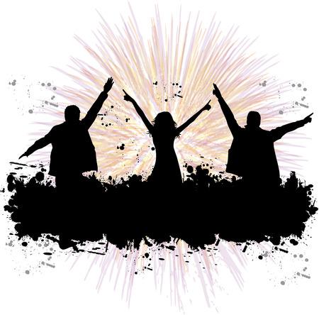 Dancing silhouettesのイラスト素材