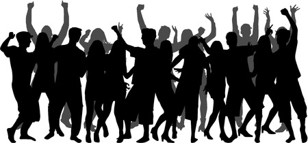 Dancing people silhouettesのイラスト素材