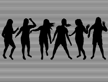 Dancing people silhouettesのイラスト素材