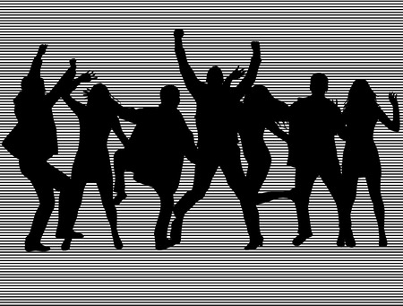 Dancing people silhouettesのイラスト素材