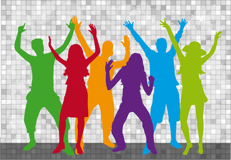 Dancing people silhouettesのイラスト素材