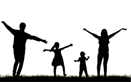 Family silhouettes.のイラスト素材
