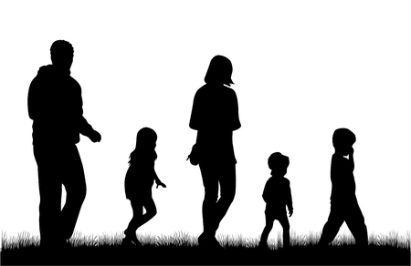 Family silhouettesのイラスト素材