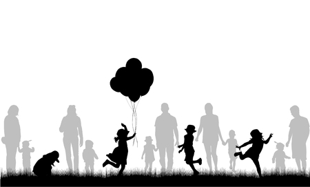 Family silhouettesのイラスト素材