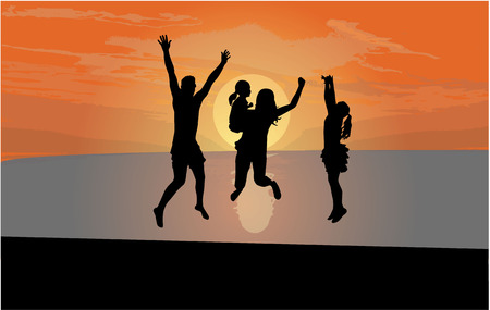 Family on vacationsのイラスト素材