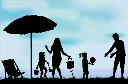 Family on vacations.のイラスト素材