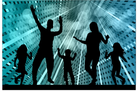 Dancing people silhouettesのイラスト素材