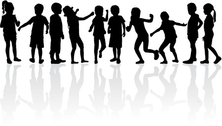 Children silhouettes.のイラスト素材