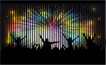 Dancing people silhouettes.のイラスト素材