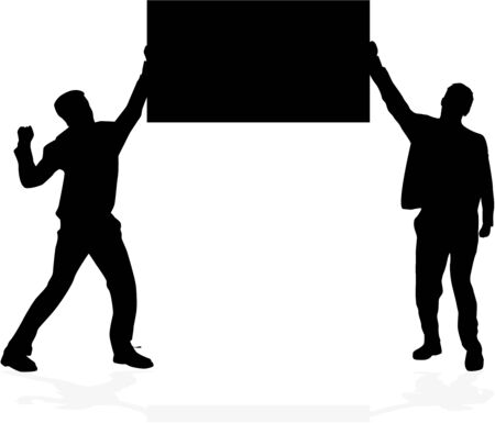 Manifestation - a group of people protesting.のイラスト素材