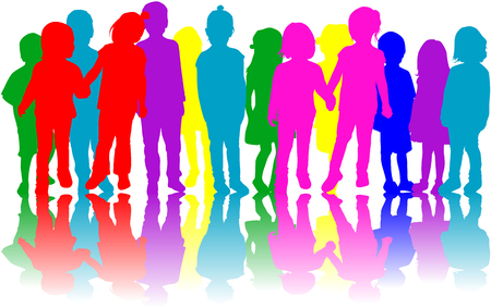 Children silhouette.のイラスト素材