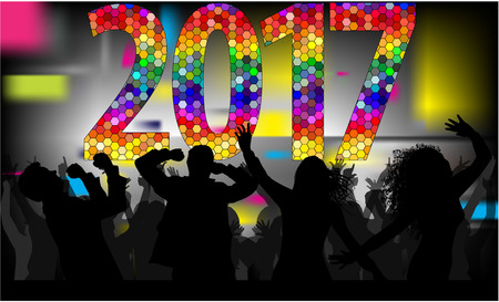 Silhouettes celebrate the new year.