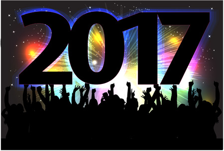 Silhouettes celebrate the new year.
