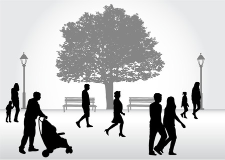 Crowd of people walking.のイラスト素材