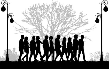 Crowd of people walking.のイラスト素材
