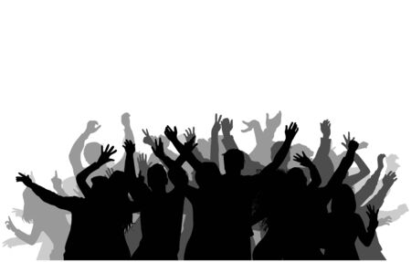 Dancing people silhouettes.のイラスト素材