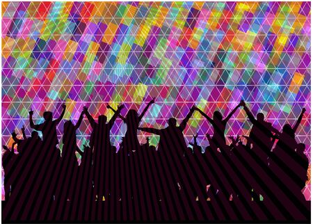 Dancing people silhouettes. Vector work.のイラスト素材