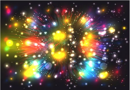 Colorful fireworks on dark background.のイラスト素材