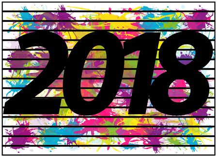 2018 New Year. Design element.のイラスト素材