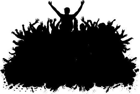 Dancing people silhouettes. Vector illustration.のイラスト素材