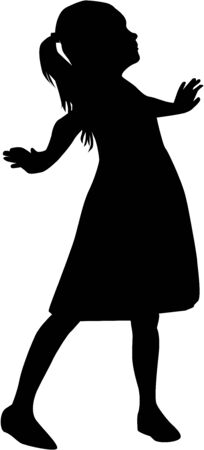 Child black silhouette.のイラスト素材