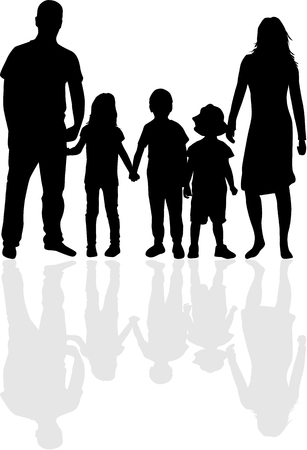 Vector silhouette of family.のイラスト素材