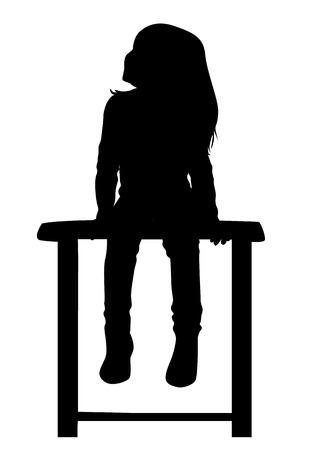 Children silhouettes.のイラスト素材