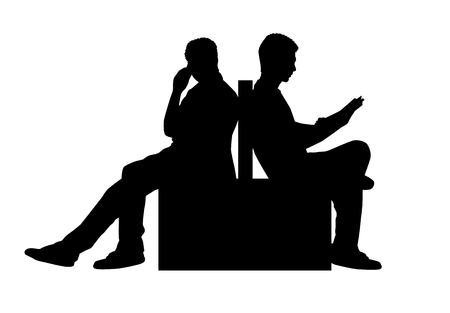 Silhouettes of a man.のイラスト素材