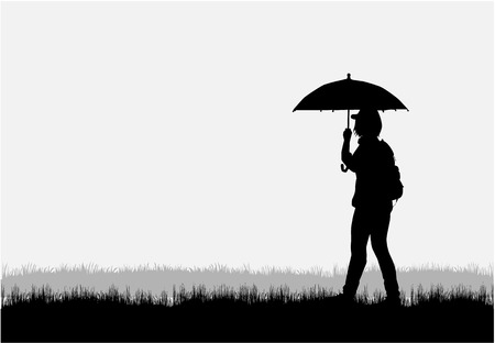 Silhouette people walking.のイラスト素材
