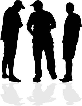 Black silhouette of a man.のイラスト素材