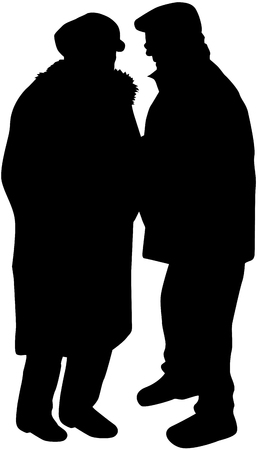 Senior .Silhouettes of people.のイラスト素材