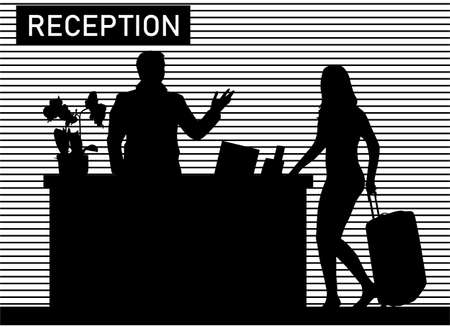 Hotel receptionist job vector illustrationのイラスト素材