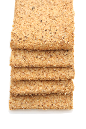 Diet bread bran and wheat germ on white background isolateの写真素材