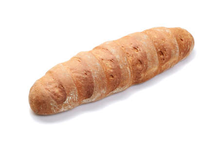 a loaf of white unleavened bread close-up on a white background, isolate