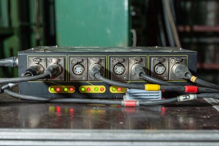 connector with connectors and connected cables rear view