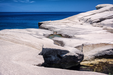 Sarakiniko beach at the island of Milos in Greeceの写真素材