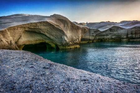 Sarakiniko beach at the island of Milos in Greeceの写真素材