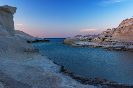 Sarakiniko beach at the island of Milos in Greeceの写真素材