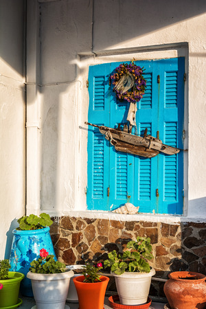 Streets of Pollonia, Milos island, Greeceの写真素材