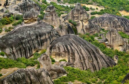 Meteora rocks in Greece, Europeの写真素材