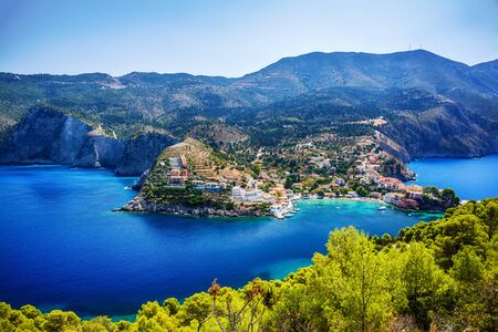 Assos Village On Kefalonia island, Greeceの写真素材