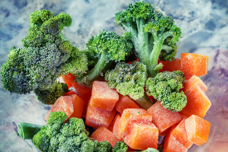 Closeup broccoli and pumpkinの写真素材