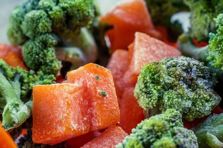 Closeup broccoli and pumpkinの写真素材