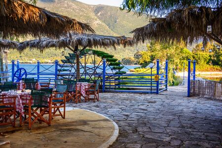Karavomilos lake at Kefalonia island,Greeceの写真素材
