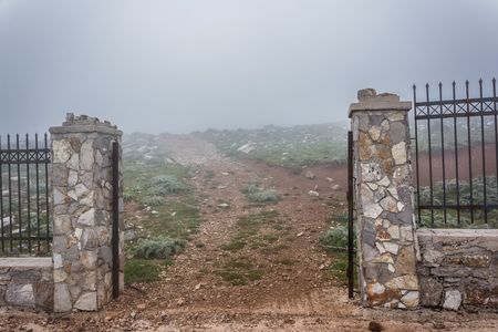 The temple of Zeus on Ataviros mount, Rhodes island, Greeceの写真素材