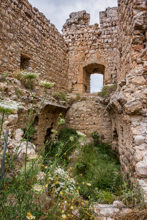 Architecture and nature in Kritinia castle on Rhodes island, Greeceの写真素材
